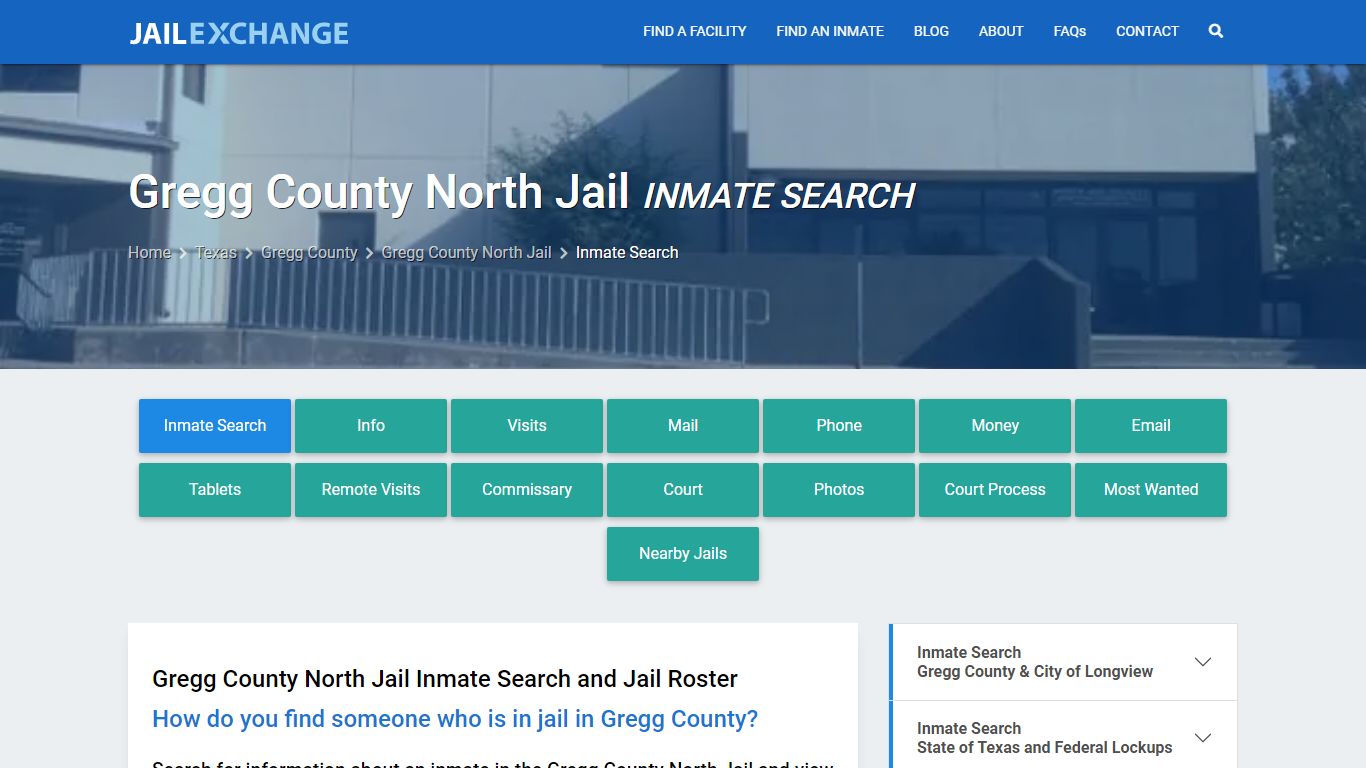 Inmate Search: Roster & Mugshots - Gregg County North Jail, TX